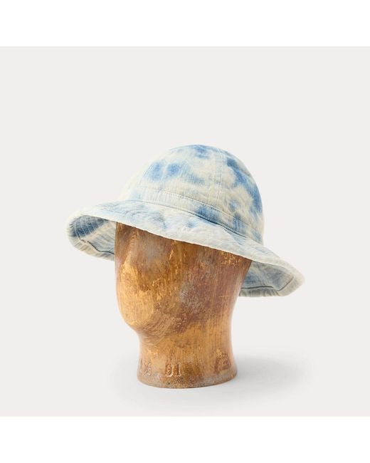 RRL Blue Denim Bucket Hat for men