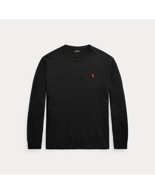 Polo Ralph Lauren Black Custom Slim Jersey Long-Sleeve T-Shirt for men