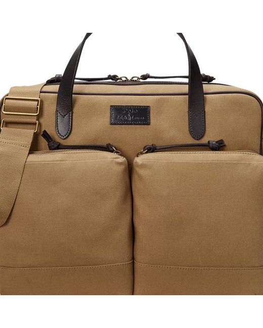 Borsa da lavoro in tela e pelle di Polo Ralph Lauren in Brown da Uomo