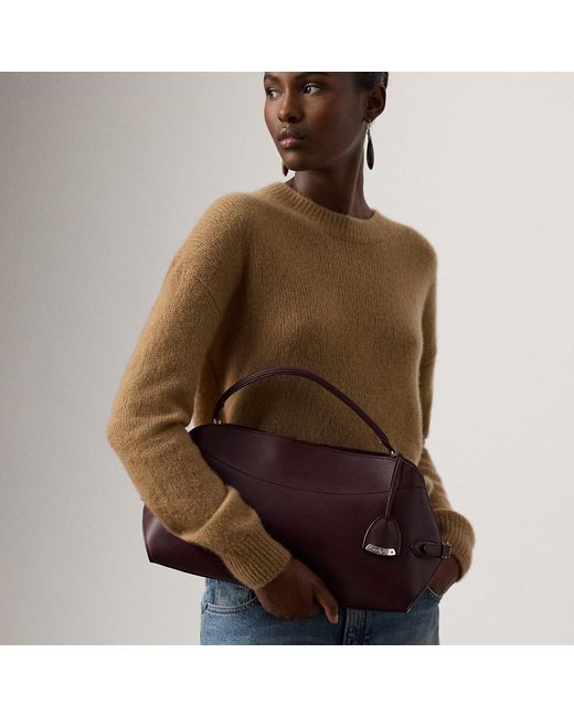 La borsa a spalla Ralph Lauren in vitello di Ralph Lauren in Brown