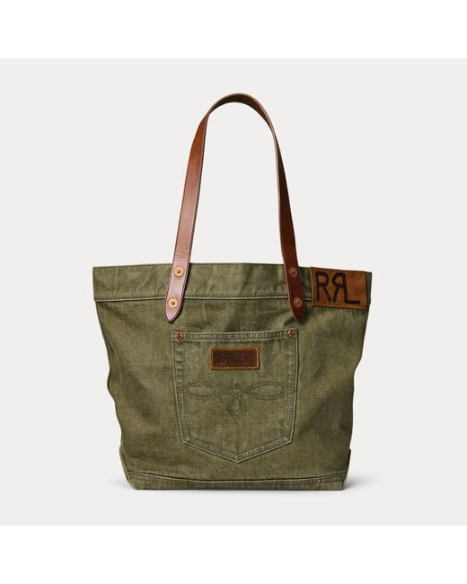 RRL Twill-Tragetasche Mit Lederbesatz in Green für Herren