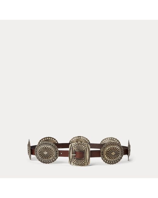 Polo Ralph Lauren Brown Metal-accent Leather Belt