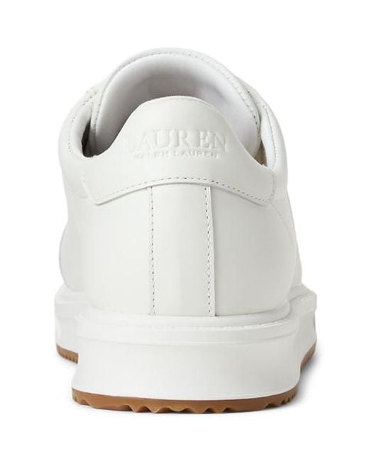 Ralph Lauren White Ainsley Leather Trainer