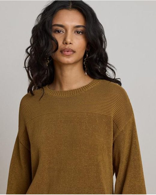 Ralph Lauren Brown Cotton-Blend Crewneck Jumper