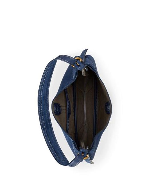 Polo Ralph Lauren Kleine Suède Polo Id Schoudertas in het Blue