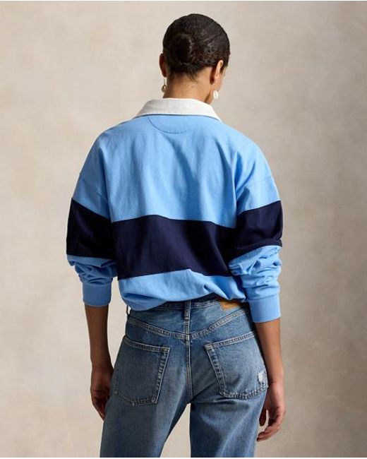 Polo Ralph Lauren Blue Big Fit Polo Sport Rugby Shirt for men