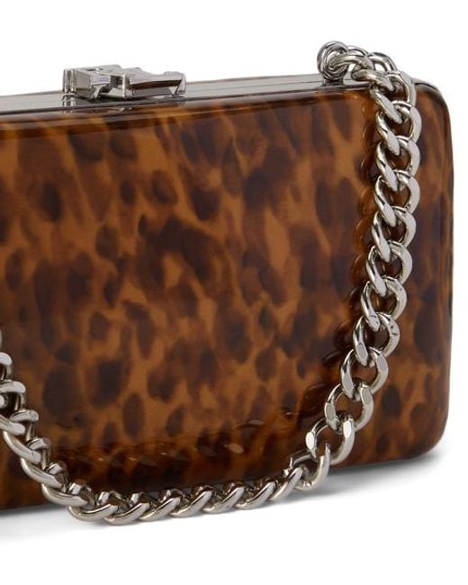 Ralph Lauren Brown Tortoiseshell Patent Small Franki Clutch