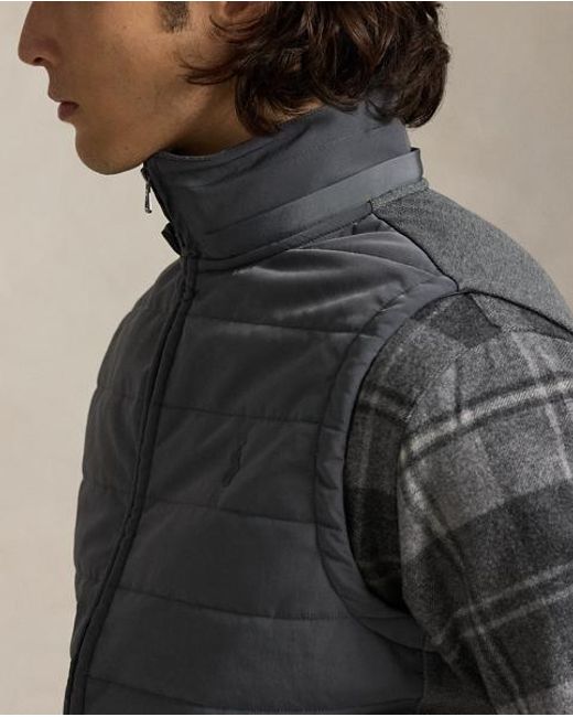 Polo Ralph Lauren Black Hybrid Hooded Gilet for men