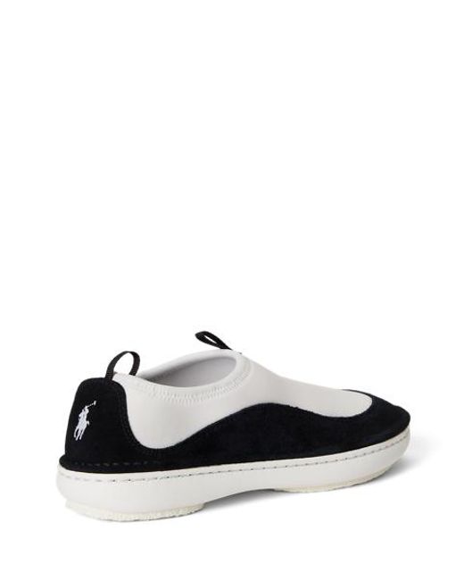 Polo Ralph Lauren Black Suede-Trim Neoprene Slip-On Sneakers