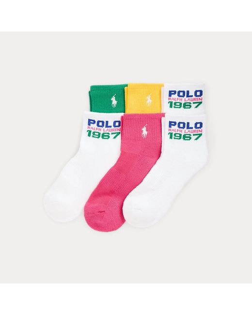 Polo Ralph Lauren Purple Logo Mesh Ankle Sock 6-pack