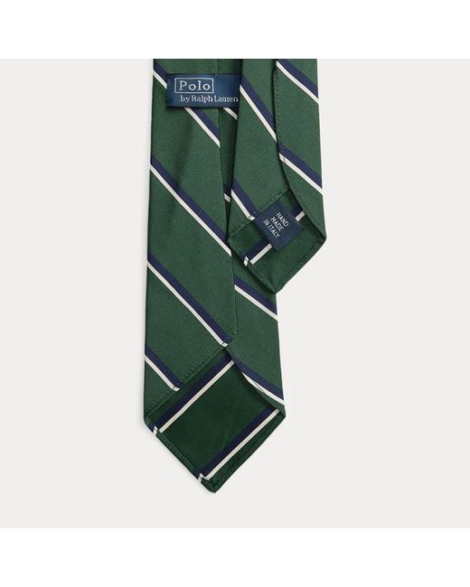 Polo Ralph Lauren Green Vintage-Inspired Striped Mogador Tie for men