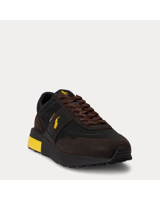 Polo Ralph Lauren Blue Train 89 Suede-Panelled Trainer for men