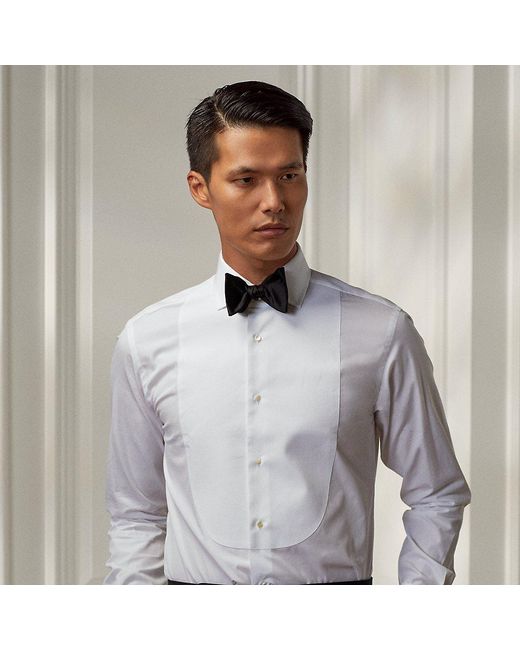 Pique-bib Poplin Tuxedo Shirt 