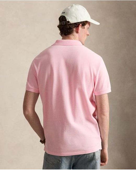 Polo Ralph Lauren Pink The Iconic Custom Slim Fit Mesh Polo for men