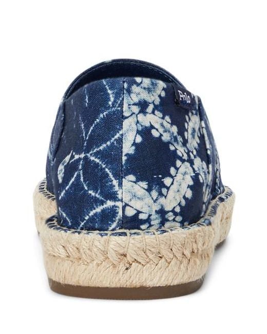 Polo Ralph Lauren Blue Cevio Scenic-Print Canvas Espadrille for men