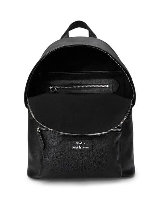 Mochila De Piel Granulada Polo Ralph Lauren de hombre de color Black