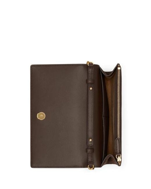 Ralph Lauren Brown Medium Adair Ii Croc-Embossed Crossbody