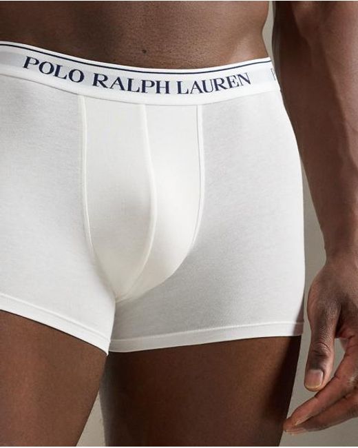 3 Bóxers De Algodón Elástico Polo Ralph Lauren de hombre de color White