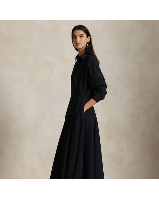 Polo Ralph Lauren Blue Panelled Cotton Canvas Shirtdress