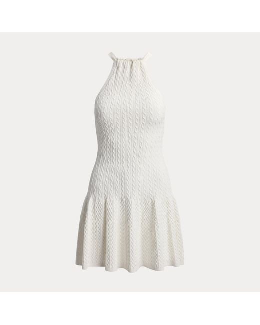 Polo Ralph Lauren Natural Cable-Knit Halter Dress