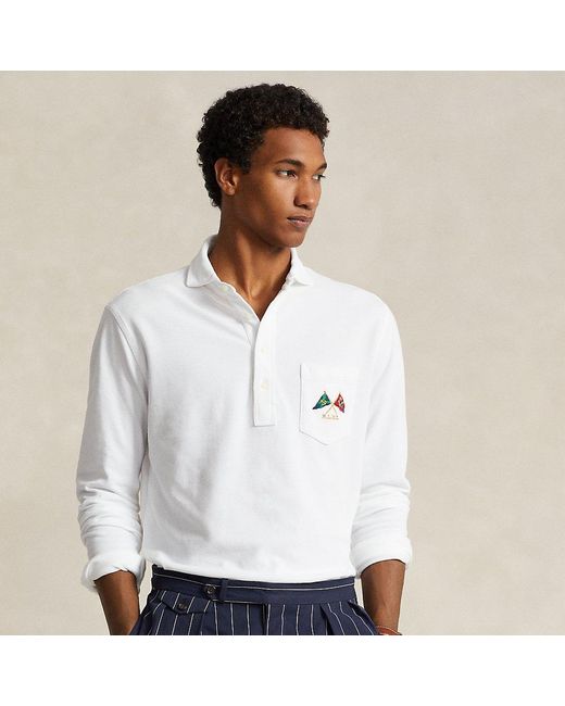 Polo stile nautico in piqué Standard-Fit di Polo Ralph Lauren in White da Uomo