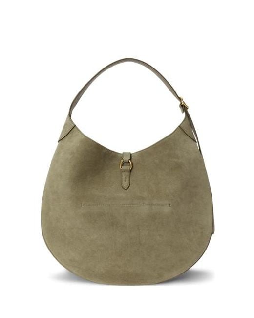 Polo Ralph Lauren Brown Large Suede Polo Id Shoulder Bag