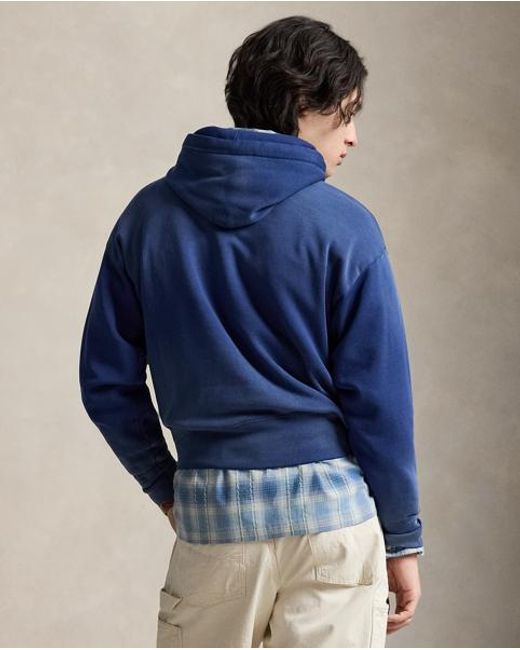 Polo Ralph Lauren Blue Vintage Fit Fleece Graphic Hoodie for men