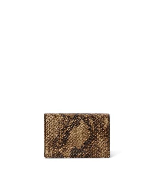 Ralph Lauren Brown Python-Embossed Small Tasha Card Case