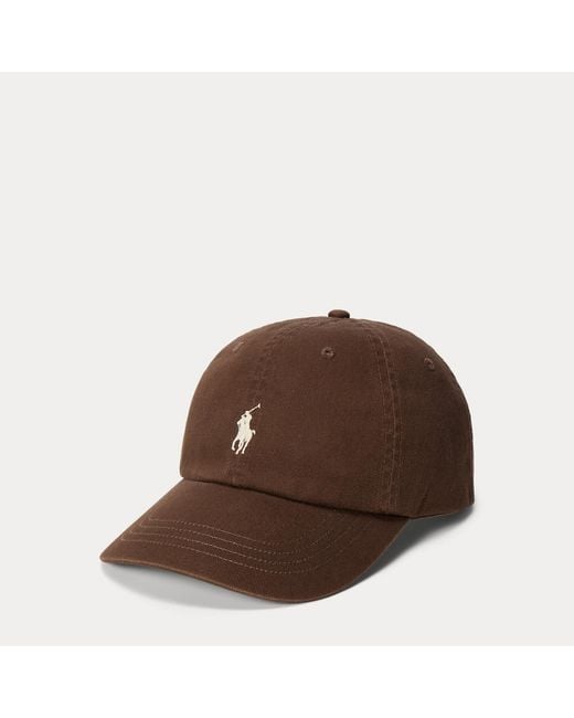 Ralph Lauren Brown The Iconic Cotton Chino Ball Cap for men