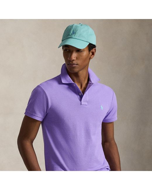 Polo Ralph Lauren Purple Custom Slim Fit Mesh Polo for men