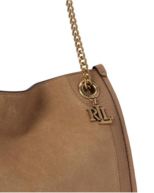 Ralph Lauren Brown Medium Bradley Suede & Leather Tote Bag