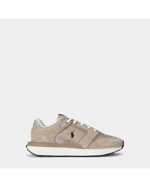 Polo Ralph Lauren Natural Train 89 V2 Suede-Panelled Trainer for men