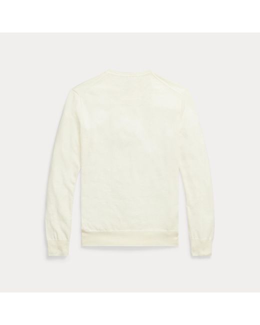 Polo Ralph Lauren White Slim Fit Washable Wool Crewneck Jumper for men
