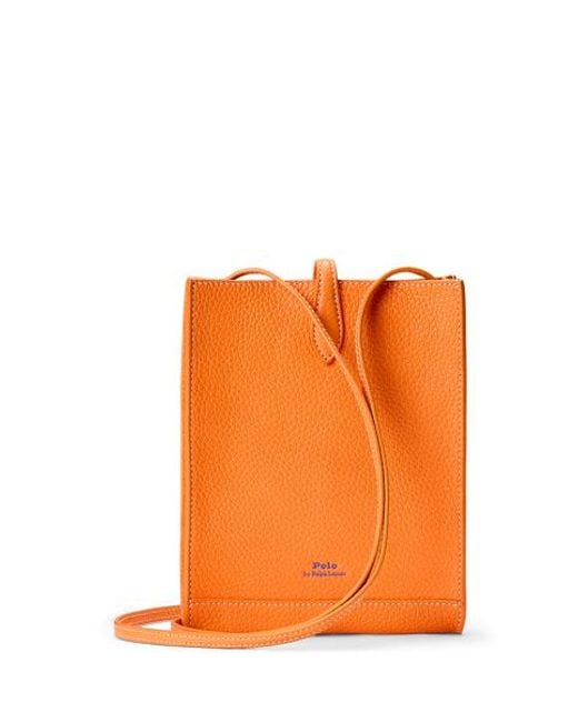 Sac Bandoulière Et Poche Polo Play Cuir Polo Ralph Lauren en coloris Orange