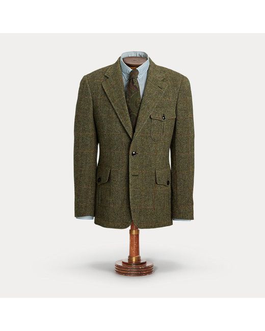 RRL Woll-Anzugjacke Mit Windowpane-Karo in Green für Herren