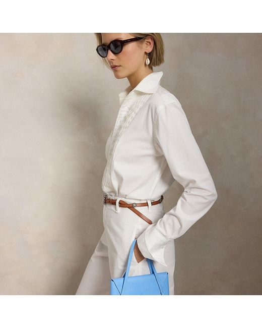 Ralph Lauren Blue Polo Play Leather Mini Envelope Bag