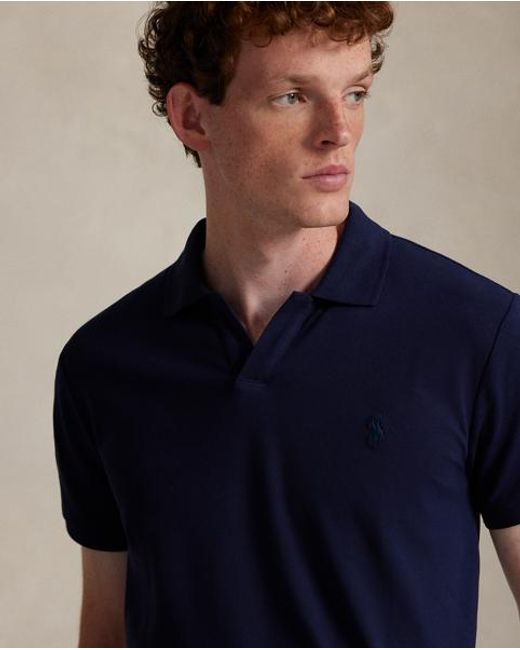 Polo Ralph Lauren Blue Custom Slim Fit Stretch Mesh Polo Shirt for men