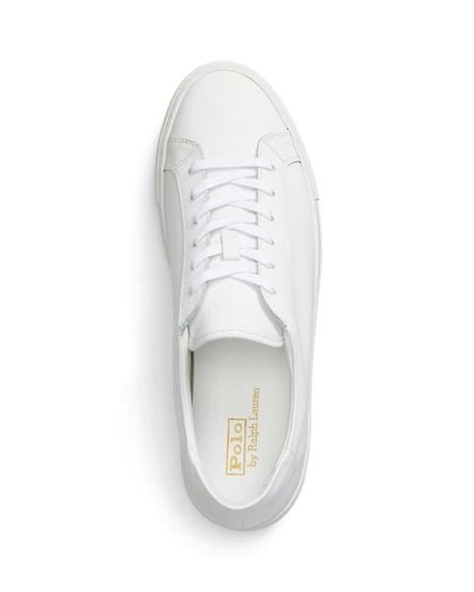Ralph Lauren White Jermain Leather Trainer for men
