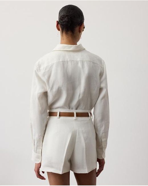 Ralph Lauren White Adrien Relaxed Fit Linen Shirt