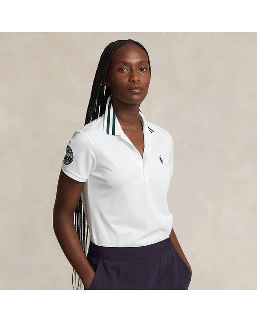 Polo Ralph Lauren White Wimbledon Pique Polo Shirt