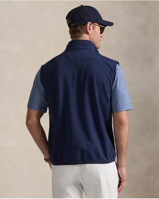 Ralph Lauren Blue Hybrid Full-Zip Gilet for men