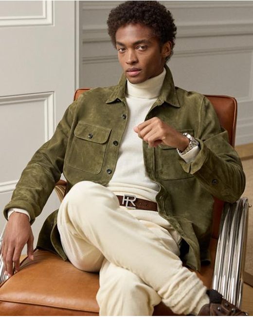 Ralph Lauren Calloway Suède Overhemdjack in het Green voor heren