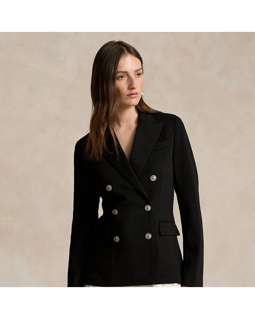 Polo Ralph Lauren Black Zweireihiger Jerseyblazer