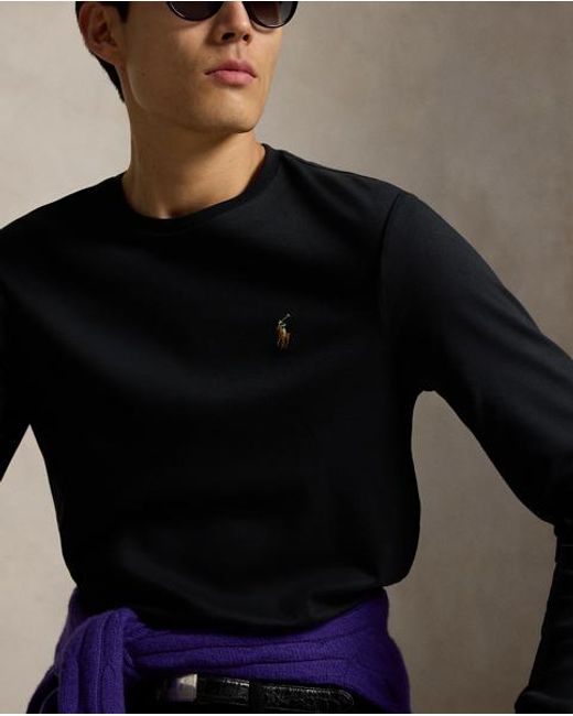Polo Ralph Lauren Black Custom Slim Fit Soft Cotton T-shirt for men