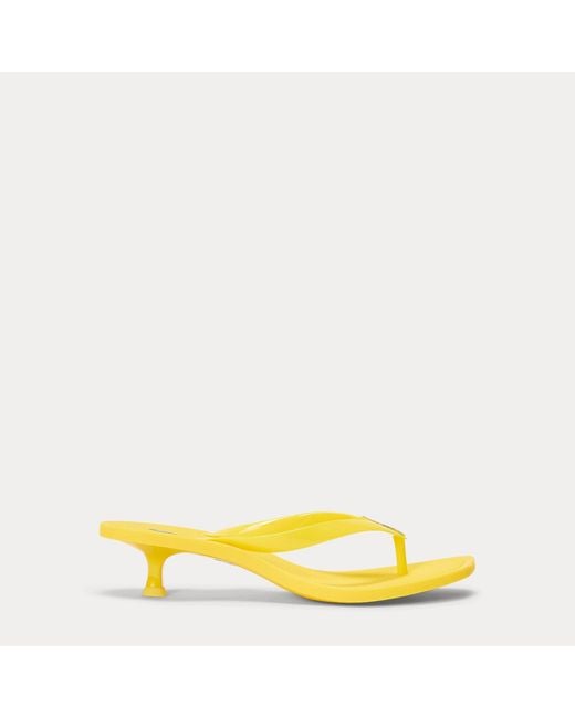 Polo Ralph Lauren Yellow Polo Play Kitten Heel Thong Sandal
