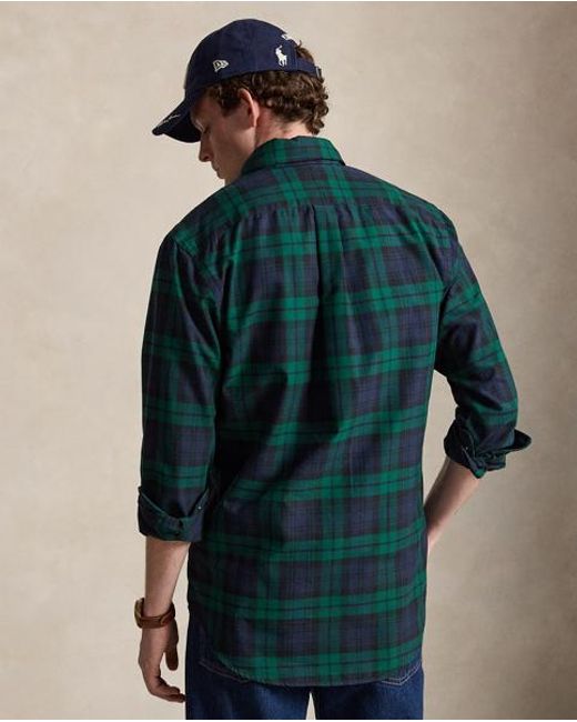 Polo Ralph Lauren Blue Custom Fit Tattersall Oxford Shirt for men