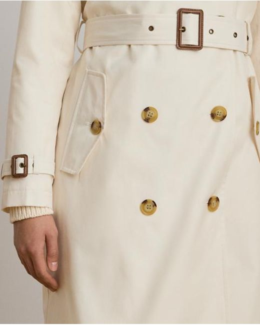 Ralph Lauren Natural Double-Breasted Cotton-Blend Trench Coat