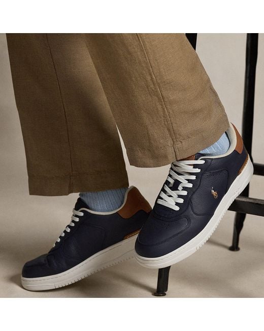 Ralph Lauren Brown Masters Court Leather Trainer for men