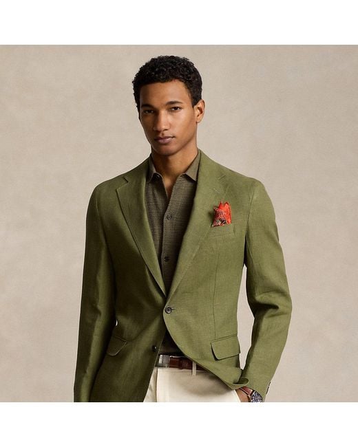 Ralph Lauren Green Polo Soft Tailored Linen Sport Coat for men