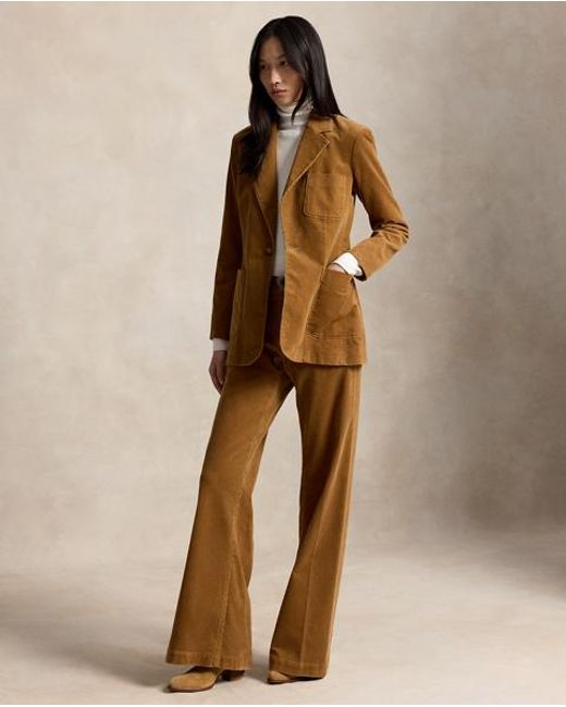 Polo Ralph Lauren Brown Single-Breasted Corduroy Blazer